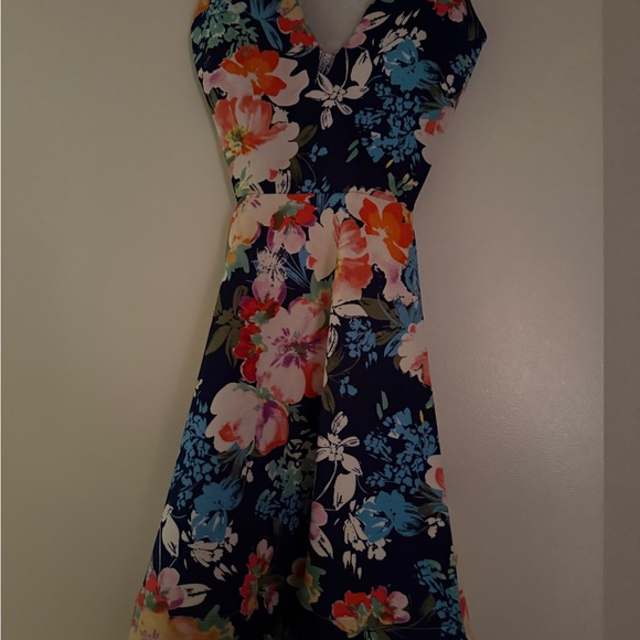 Windsor Floral Mini Dress - Blue and Pink Floral - Picture 2 of 4